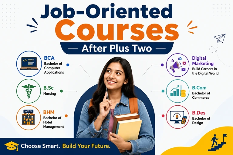 Student exploring job-oriented courses after Plus Two.