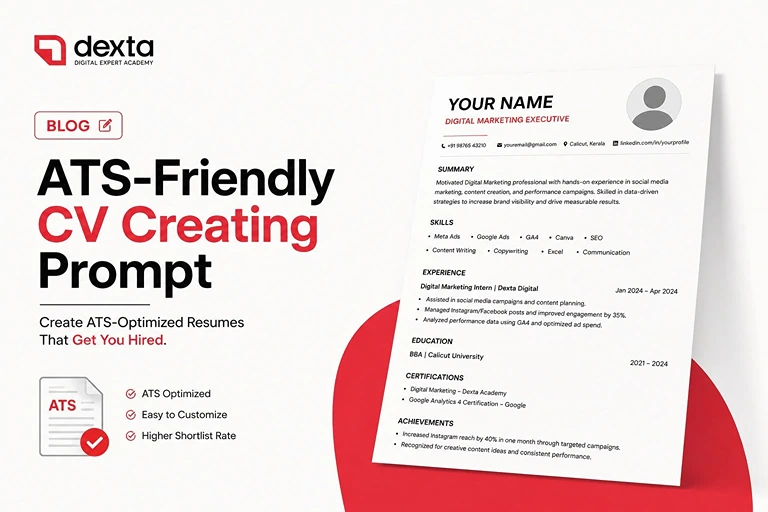ATS-friendly AI CV builder by Dexta Academy.