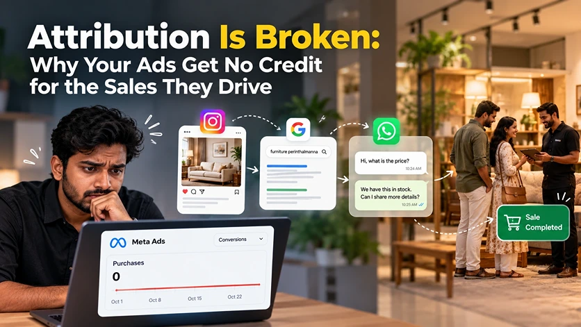 Ad attribution showing missing sales conversions.